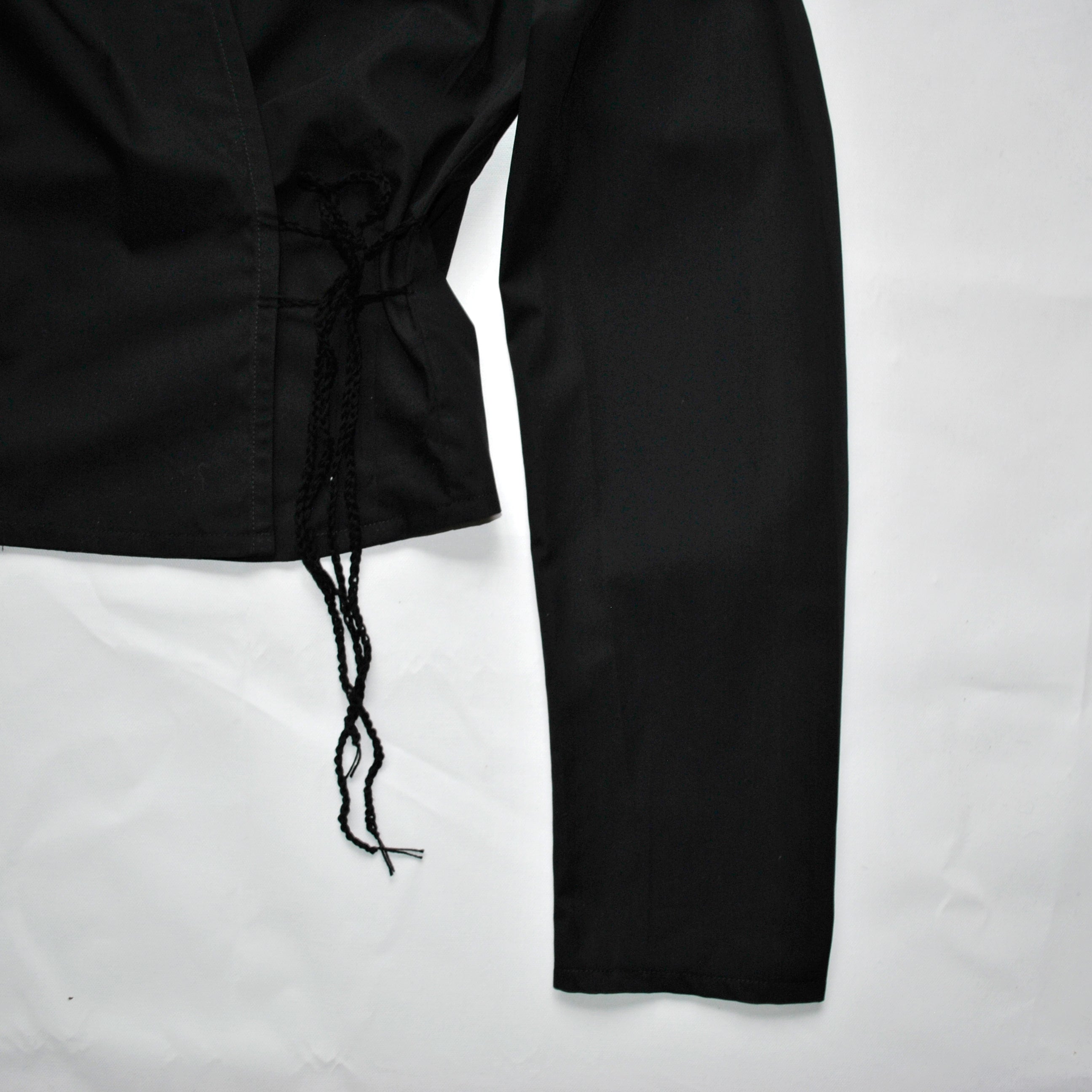 wrap blouse black poplin